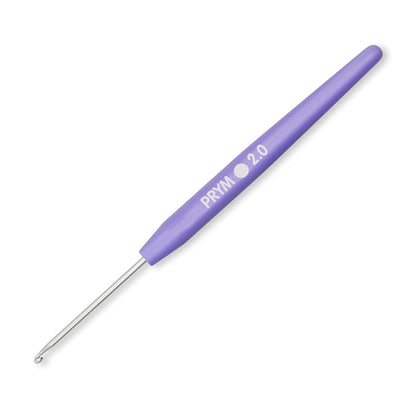 Prym - Juego de ganchos de ganchillo de aluminio de agarre suave, 2-6 mm, multicolor, 8 unidades