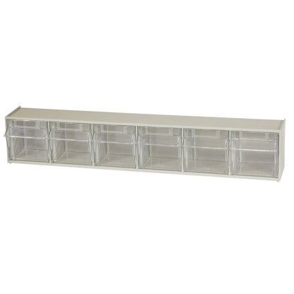 Akro-Mils 06702 TiltView - Sistema de almacenamiento horizontal de plástico con dos cubos de basura