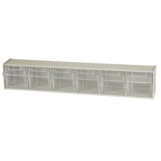 Akro-Mils 06702 TiltView - Sistema de almacenamiento horizontal de plástico con dos cubos de basura