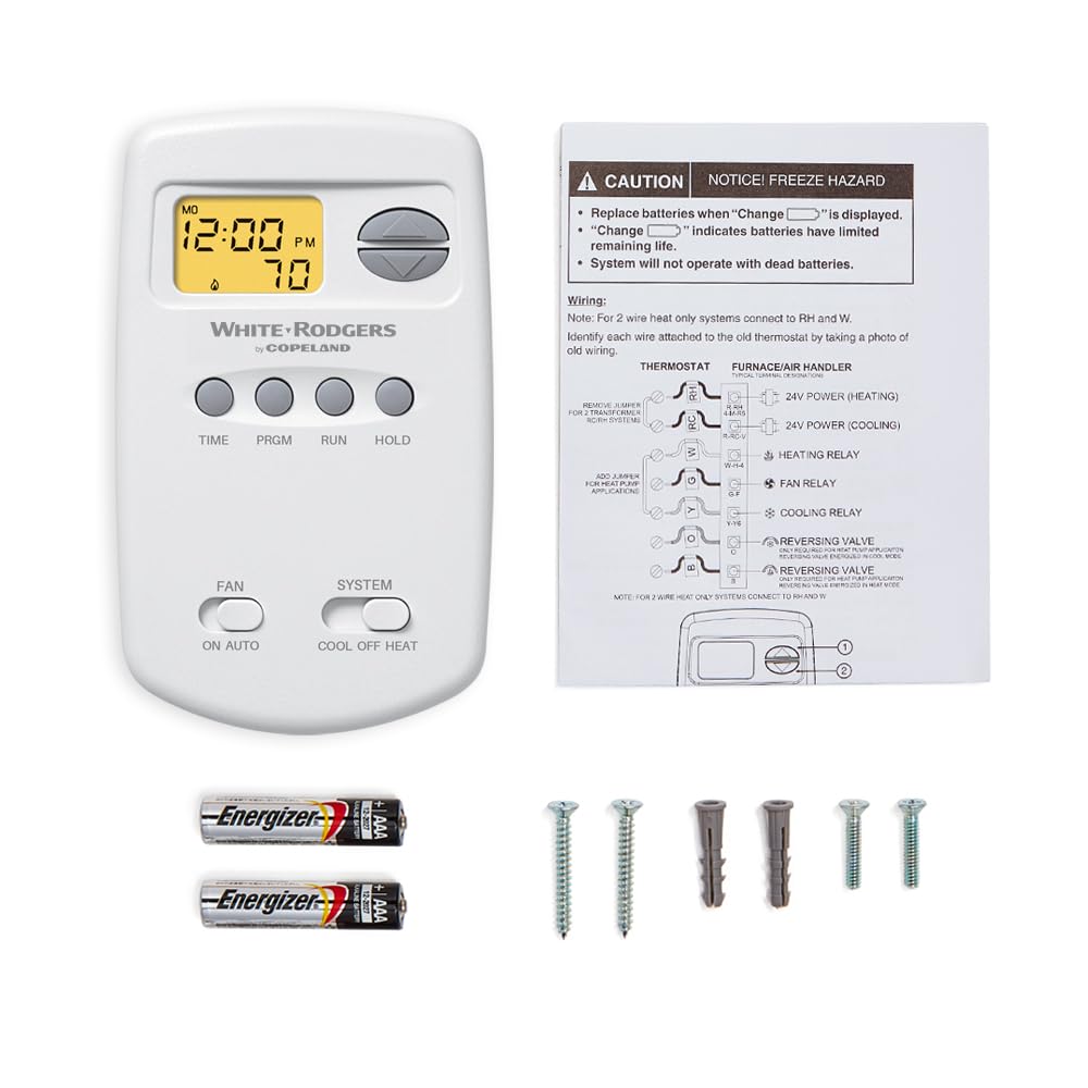 White-Rodgers 1E78-140 Termostato No Programable para Sistemas de Una Sola Etapa, Blanco