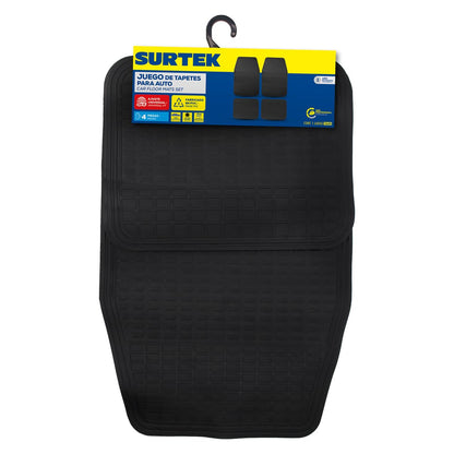 Surtek TA4N Juego de tapetes para Auto, 4 Piezas, Color Negro