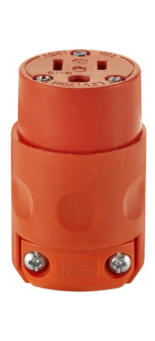Leviton 515CV-000 Conector de PVC, Entrada recta, 15Amp, 125V, color Naranja