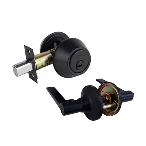 Phillips Combo Cerrojo/Manija Fresno Alta Seguridad Para Entrada LLave-Mariposa Negro