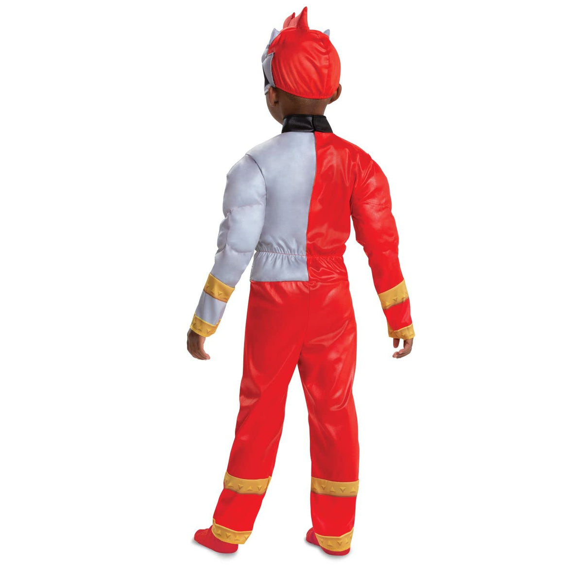 Disfraz muscular de Red Ranger para niño, traje oficial de Power Rangers Dino Fury con máscara, talla M (3T-4T)