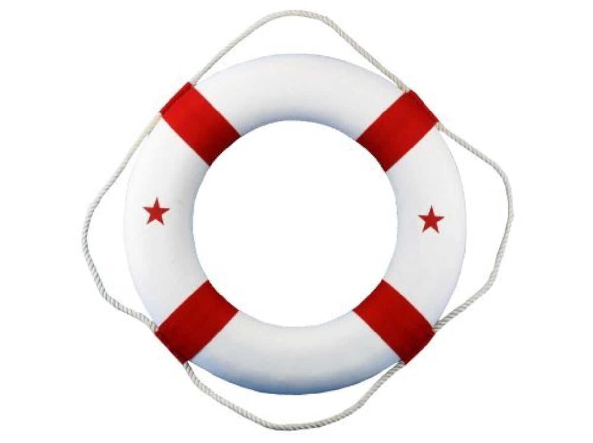 Hampton Nautical Lifering, 20 pulgadas, rojo