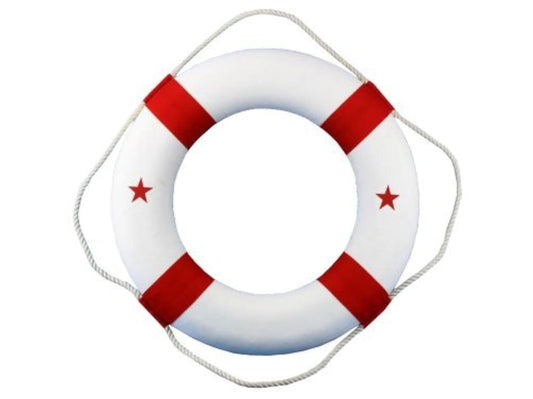 Hampton Nautical Lifering, 20 pulgadas, rojo
