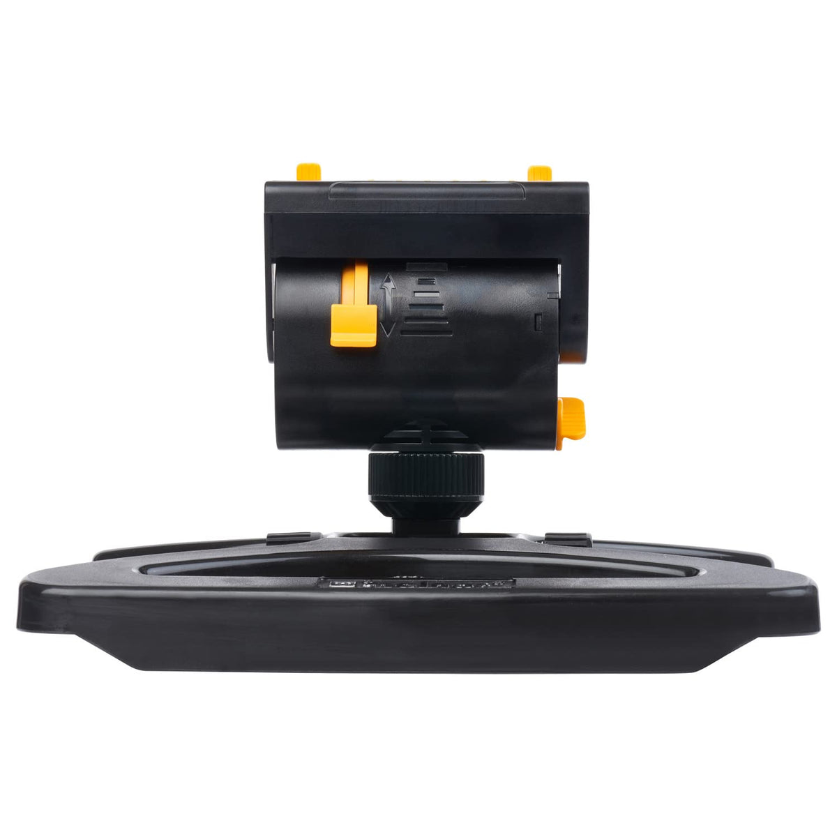 Melnor 65131AMZ MiniMax Turbo rociador oscilador, 4000 sq. Pies, 4 vías Ajustable, Paquete de conexión rápida, Negro, Amarillo