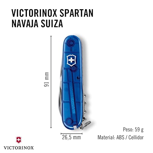Victorinox Navaja Spartan, Azul Transparente, 12 Usos