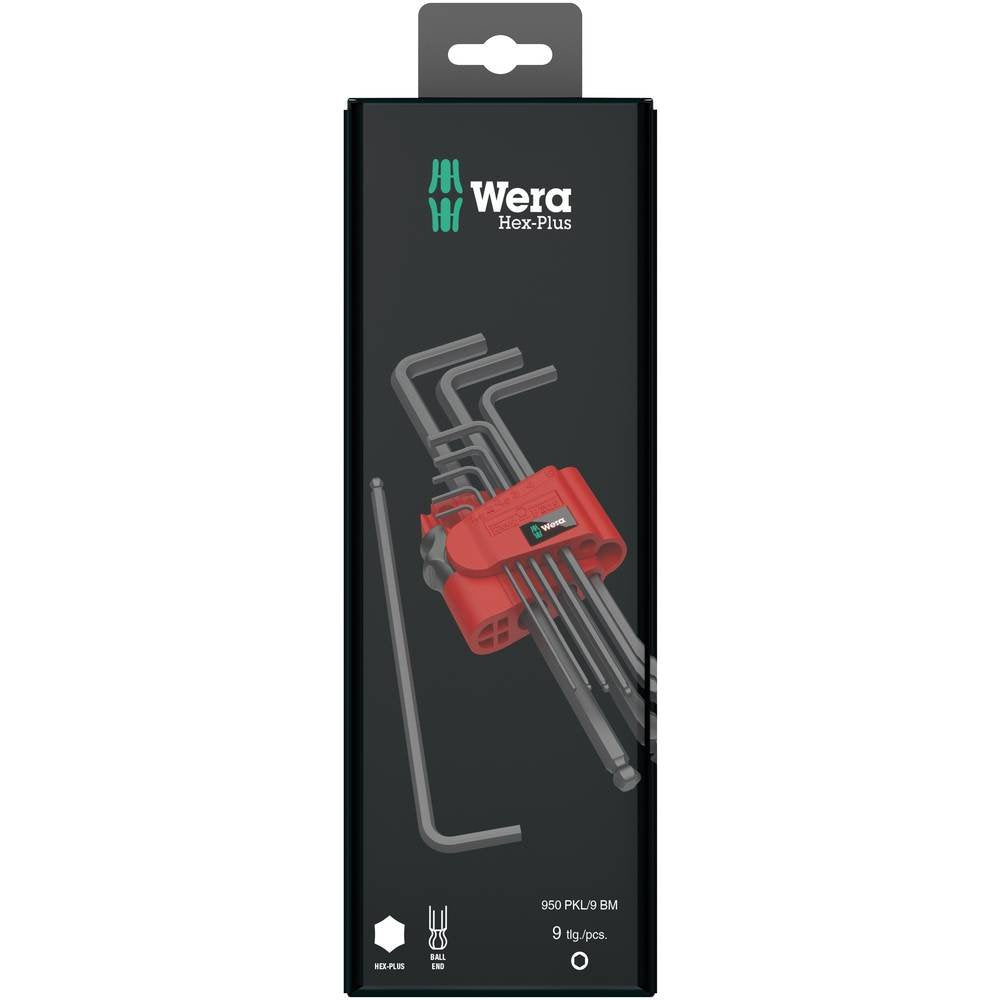 Wera Hexagon 950 PKL/9 BM SB L-Key Set, , Ballpoint llave hexagonal, 9 piezas