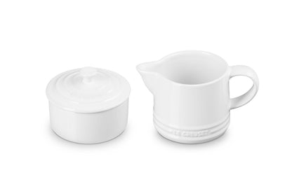 Le Creuset Stoneware Signature - Juego de cremera y azucarera, gres esmaltado - Blanco