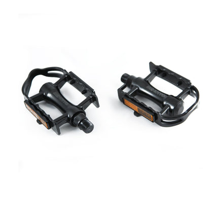Benotto Pedal NWL-484 9/16 con Reflejantes Aluminio Negro Cajita