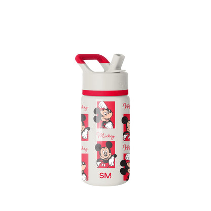 Simple Modern Summit Botella Infantil con Popote, Acero Inoxidable, Diseño Disney - Montaje Disney-Mickey - 0.4 Litros