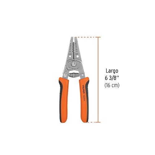 Truper PE-CA-62, Pinza 6" pela cables 30 a 20 AWG mango antiderrapante