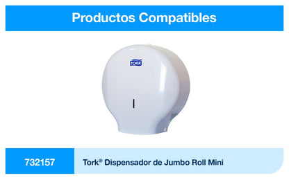 Tork Papel Higiénico en Bobina Institucional, 6 Rollos x 400 m, Blanco | hoja doble, diseño gofrado
