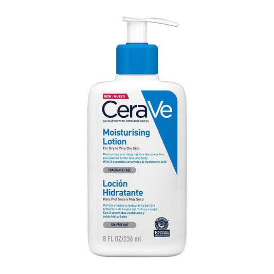 CeraVe Loción Hidratante de Rostro y Cuerpo para Piel Seca con Ácido Hialurónico 236ml