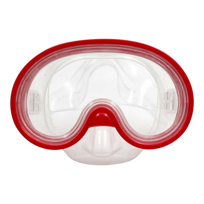 Voit Set de Snorkel Infantil, Visor y Esnórquel en J, Vidrio Templado, Color Rojo, para Niños Menores de 12 Años