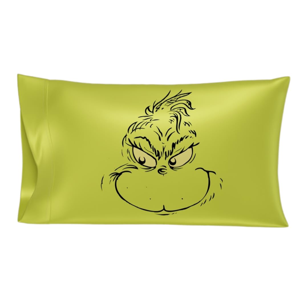 Franco Funda de Almohada Satinada Hello Kitty Halloween, Estándar - Estándar - Grinch