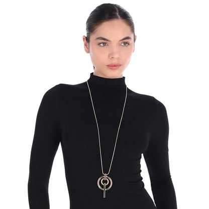 Nine West Collar Dorado Circular | Dorado, aleación de metales, cierre tipo familia golden toggles