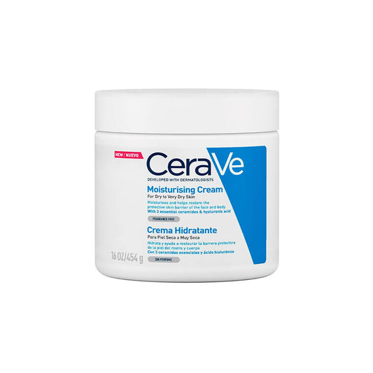 CeraVe Crema Hidratante Facial y Corporal para Piel Seca 454g | Restaura la Barrera de la Piel e Hidrata por 48 hrs, con Ceramidas Esenciales y Ácido Hialurónico