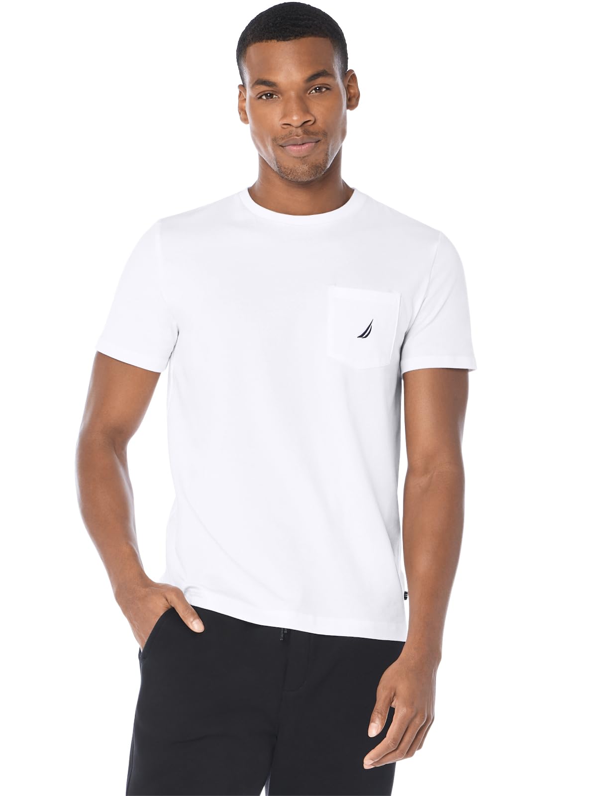 Nautica Playera con Bolsillo para Hombre - XXL Amplio Alto - Blanco brillante