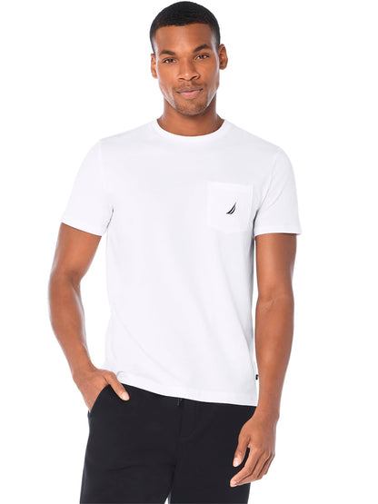 Nautica Playera con Bolsillo para Hombre - XXL Amplio Alto - Blanco brillante