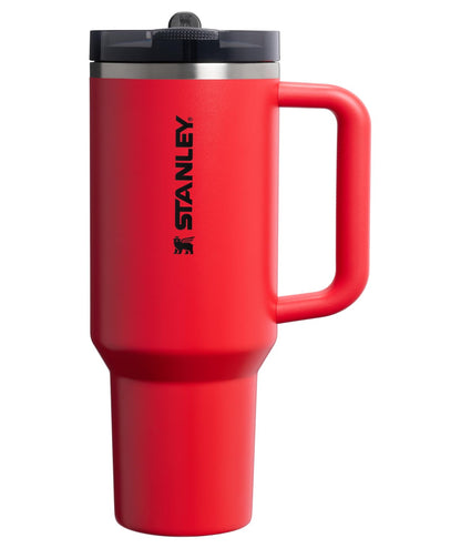Stanley Quencher ProTour Vaso Térmico con Popote Abatible, Acero Inoxidable - 40 Ounces - Chili Black