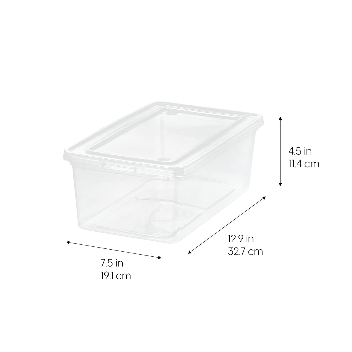 IRIS USA 6 Contenedores de 6 Qt con Tapa, Transparentes, Apilables | Ideal para zapatos, manualidades, oficina y despensa. Diseño transparente y anidable para organizar fácilmente.