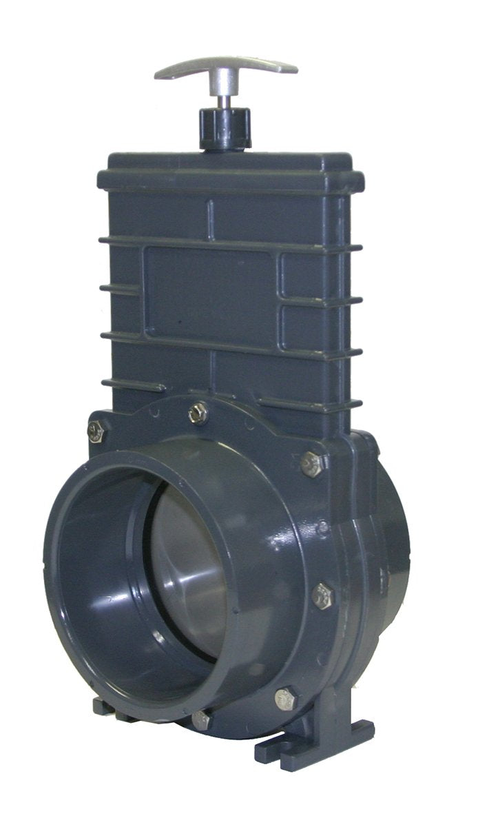 Valterra Válvula de Compuerta de PVC 110 mm con Soporte de Puerta Gris 8401X