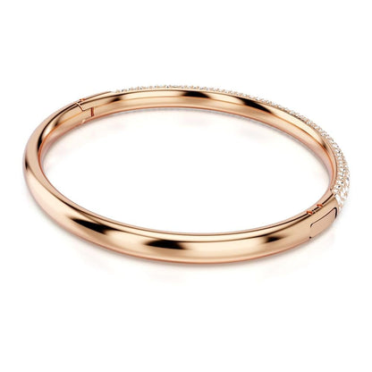 pulsera Swarovski Meteora, pavé de nieve, cristales transparentes en metal con acabado en tono oro rosa