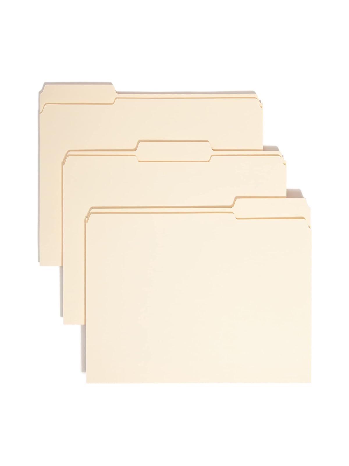 Smead Carpetas de archivo tamaño carta, pestaña reforzada de 1/3 corte, posiciones surtidas, tamaño carta, carpetas Manila 8.5 x 11, 100 por caja (10334)