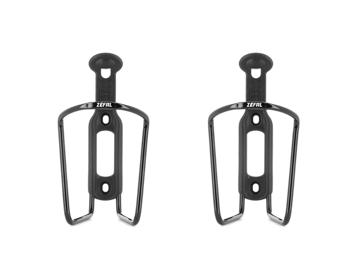 ZEFAL - Lote de 2 portabidones para Bicicleta, Aluminio para Todo Tipo de Bicicleta, Ligero y Resistente, Color Negro