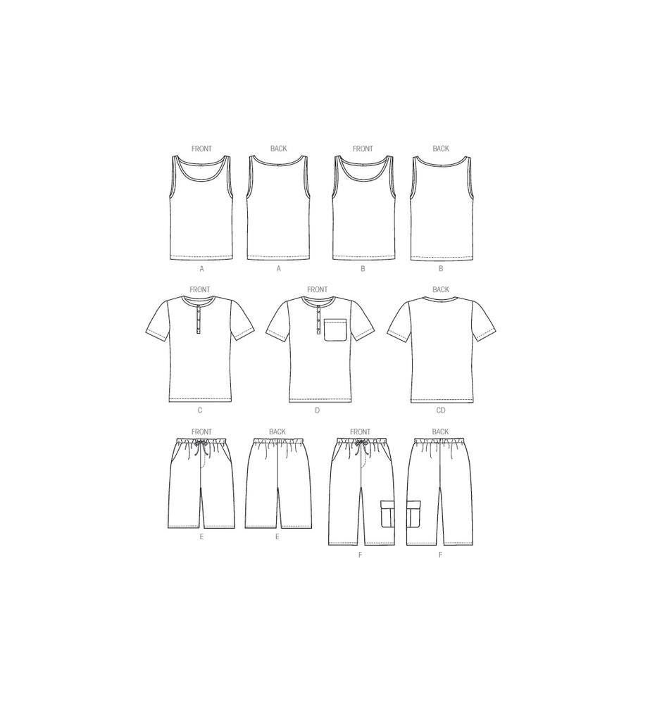 McCall Pattern Company M6973 - Playera sin Mangas para Hombre, Talla XM SML-Med-LRG