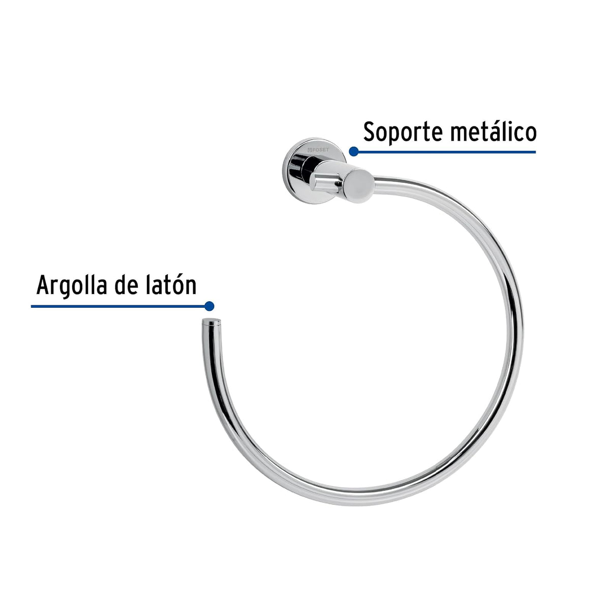 Foset Element ELA-77, Toallero de argolla, acabado cromo