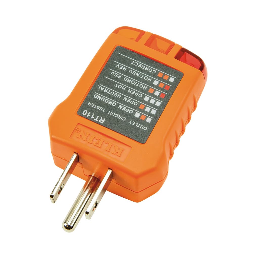 KLEIN TOOLS RT110 |Probador De Tomacorrientes | 110-125 V |Detecta Cableado