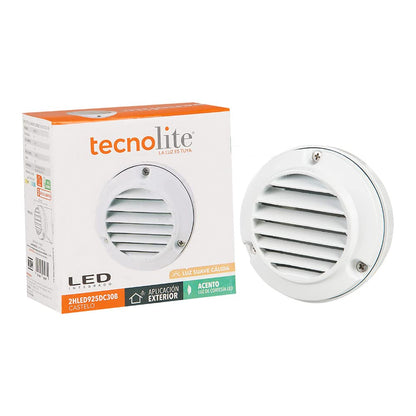 Tecnolite Luz de cortesía LED para exterior, 2 W, Luz Suave Cálida, Sobreponer, IP44