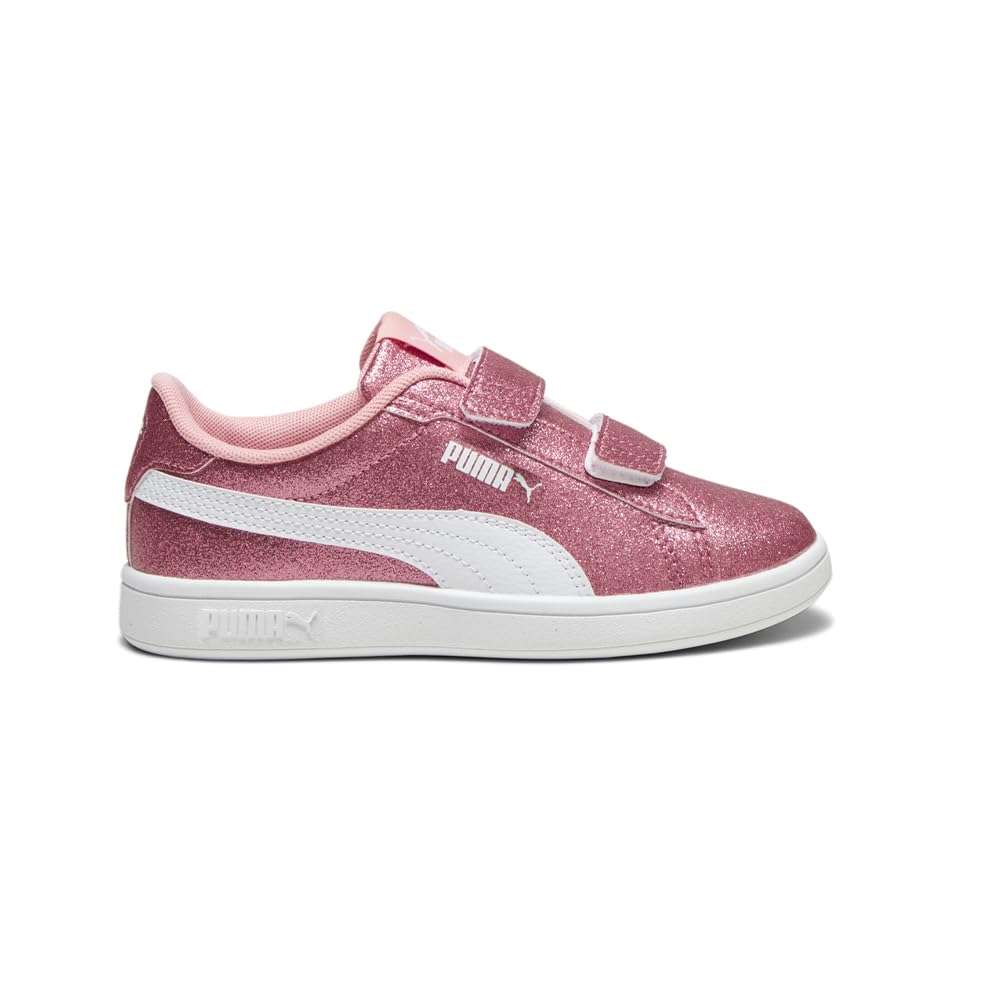 PUMA Smash 3.0 Tenis Unisex Infantil de Piel con Velcro - Peach Smoothie-puma White - 22.0 cm