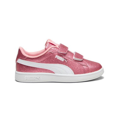 PUMA Smash 3.0 Tenis Unisex Infantil de Piel con Velcro - Peach Smoothie-puma White - 22.0 cm