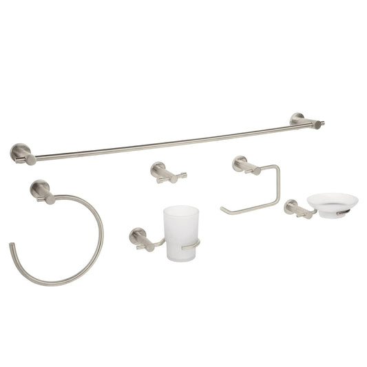 Foset Element ELA-7000N, Juego de 6 accesorios para baño, acabado satín