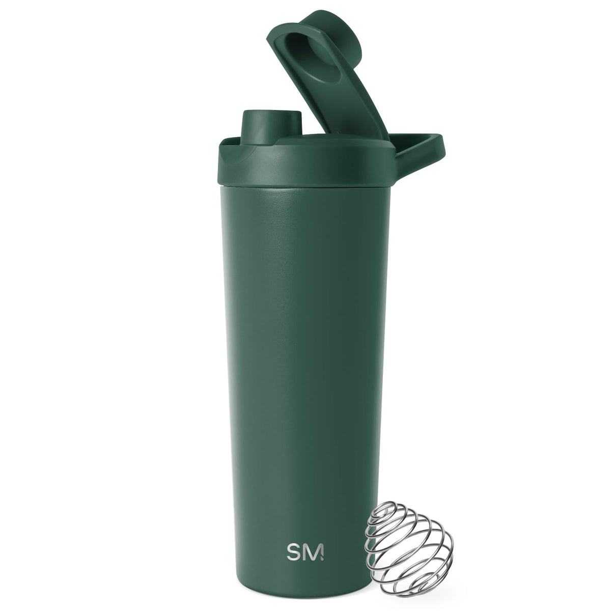 Simple Modern Rally Botella Mezcladora de Acero Inoxidable con Bola, 710 ml - 0.7 Litros - Verde (Forest)