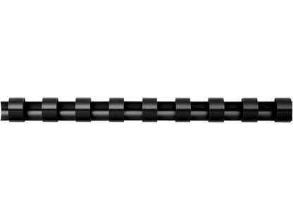 Fellowes Plastic Binding Combs, Round Back, 3/8", 55 Sheet Capacity, Black, 100 per Pack (52325)
