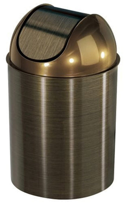 Umbra Mezzo Bote de Basura de Acero con Tapa Oscilante, Ideal para Baño, Oficina y Recámara, 9L, Bronce
