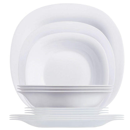 Vajilla Moderna De 18 Pzas De Opal Carine Luminarc Blanca