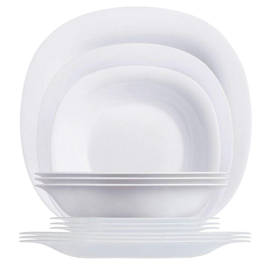Vajilla Moderna De 18 Pzas De Opal Carine Luminarc Blanca