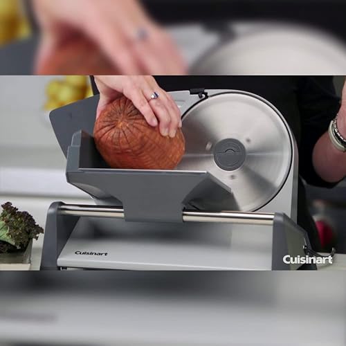 Cuisinart Kitchen Pro - Cortadora de alimentos, Plateado | Cuchilla ondulada 19 cm acero extraíble, Ajuste rebanadas 0.8-12.7 mm, Carcasa acero con aluminio, ideal para carnes y quesos