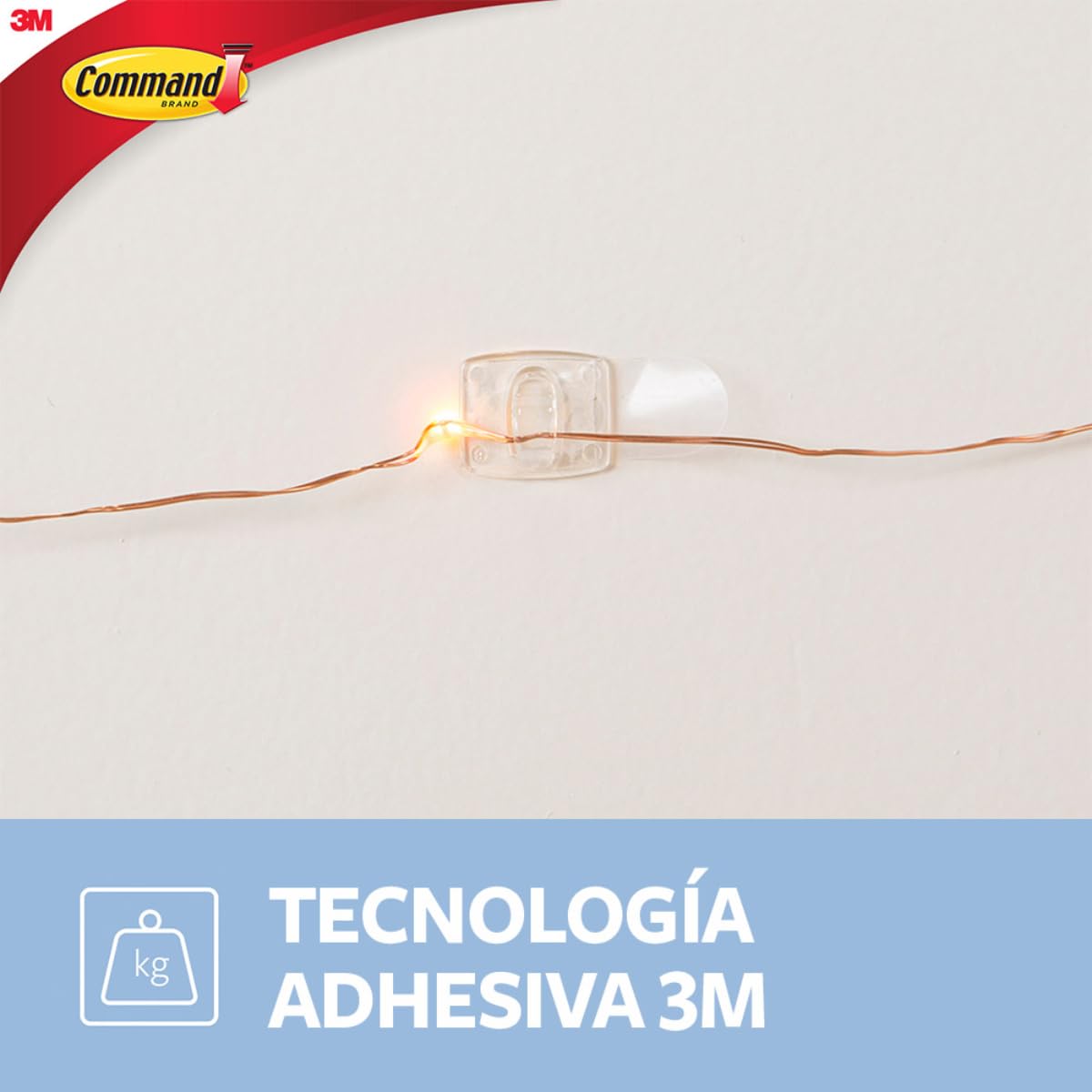 COMMAND 3M Gancho Adhesivo Removible Transparente Mini 18 piezas | Soporta hasta 225 gr, Organiza sin dañar superficies, No requiere herramientas, Fácil de instalar, Fijación segura