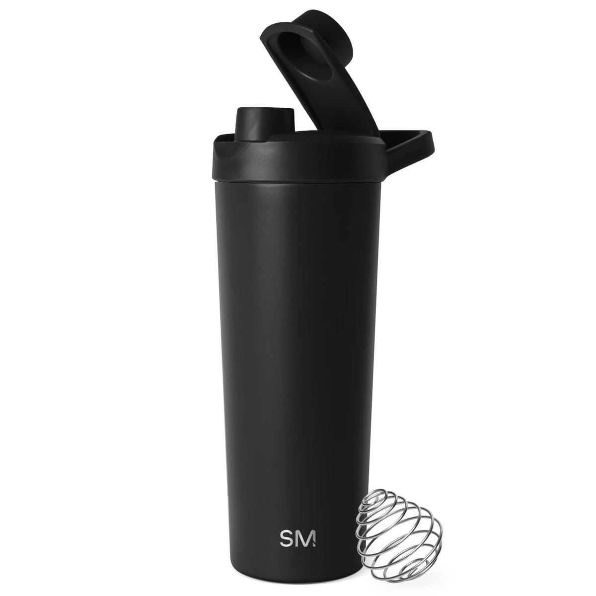 Simple Modern Acero Inoxidable Botella Mezcladora con Bola, Vaso Aislado de Metal para Mezclas de Proteínas, Batidos y Preentrenamientos, Rally Colección, 710ml, Midnight Black