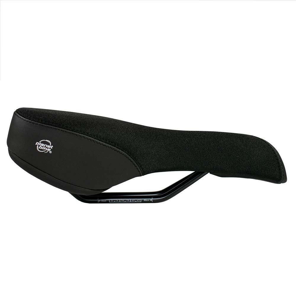 Planet Bike, sillín para Bicicleta clásico y Confortable con Sistema de Alivio anatómico, para Varones (Plateado/Negro)