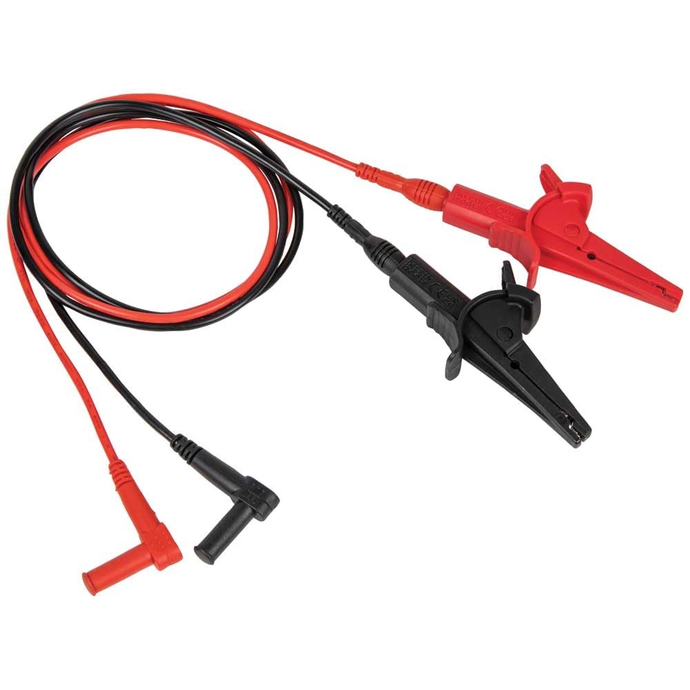 Klein Tools 69381 - Cables de prueba de clip de cocodrilo, cables de repuesto de servicio pesado, para todos los metros utilizando cables de medidor de enchufe de plátano, 3 pies