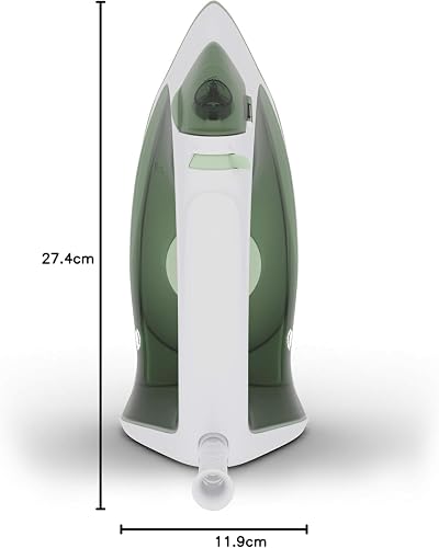Oster® Plancha de Vapor Serie 3800, Suela Antiadherente, 35% más Ligera que Planchas Tradicionales, Control de Temperatura, Vapor Continuo, Blanca-Verde, GCSTBS3803