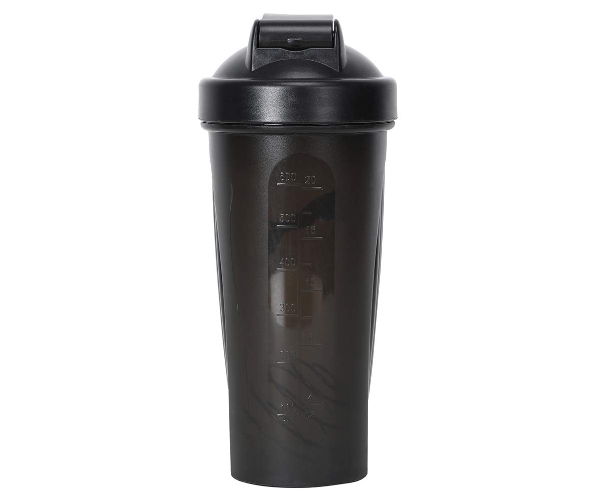PUMA Botella Shaker, Termo Deportivo con Mezclador de Metal para Proteínas Boquilla Mediana Antiderrame con Área Rugosa para mejor Agarre Color Negro con Secciones Transparentes